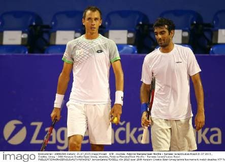 ATP_ doubles, Paterne Mamata Gael Monfils - Rameez Junaid Lukas Rosol 21.07.2015., Croatia, Umag - 26th Konzum Croatia Open Umag, doubles, Paterne Mamata Gael Monfils - Rameez Junaid Lukas Rosol.  JuricaxGaloic PIXSELL