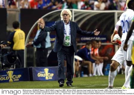 22 July 2015: Jamaica head coach Winfried Schaefer (GER). The United States Men s national team Nationalteam played the Jamaica Men s National Team at the Georgia Dome in Atlanta, Georgia in a 2015 CONCACAF Gold Cup semifinal match. SOCCER: JUL 22 CONCACAF Gold Cup - Semifinals - USA v Jamaica Icon918150722004 EDITORIAL USE ONLY