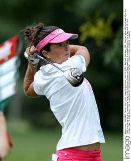 July 23, 2015 - Belmont, Michigan, USA - Joanna Klatten of France tees off on the 18th hole during the first round of the Meijer LPGA Golf Damen Classic golf tournament at Blythefield Country Club in Belmont, MI, USA Sunday, July 23, 2015. Meijer LPGA Classic  - ZUMAn230