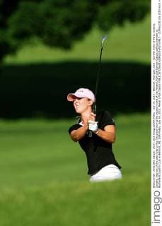 July 24, 2015 - Belmont, Michigan, USA - Jennifer Kirby of Paris, Ontario, Canada, hits out of the sand trap to the 7th green during the second round of the Meijer LPGA Golf Damen Classic golf tournament at Blythefield Country Club in Belmont, MI, USA Friday, July 24, 2015. Meijer LPGA Classic - ZUMAn230