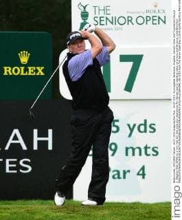 24.07.2015. Sunningdale, Berkshire, England. Seniors Open Golf Tournament Round 2. Stephen East (ENG) on a very wet day that sees play abandoned for the day due to standing water on greens and fairways. xJonxBromleyx  ActionPlus11643041