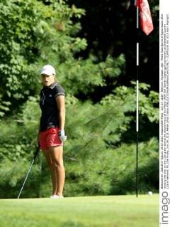 July 24, 2015 - Belmont, Michigan, USA - Marta Sanz Barrio of Spain reacts after missing her shot on the 13th green during the second round of the Meijer LPGA Golf Damen Classic golf tournament at Blythefield Country Club in Belmont, MI, USA Friday, July 24, 2015. Meijer LPGA Classic  - ZUMAn230