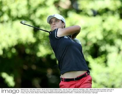 July 24, 2015 - Belmont, Michigan, USA - Marta Sanz Barrio of Spain tees off on the 14th hole during the second round of the Meijer LPGA Golf Damen Classic golf tournament at Blythefield Country Club in Belmont, MI, USA Friday, July 24, 2015. Meijer LPGA Classic  - ZUMAn230
