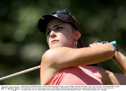 July 24, 2015 - Belmont, Michigan, USA - Lexi Thompson of Coral Springs, FL tees off on the 15th hole during the second round of the Meijer LPGA Golf Damen Classic golf tournament at Blythefield Country Club in Belmont, MI, USA Friday, July 24, 2015. Meijer LPGA Classic  - ZUMAn230