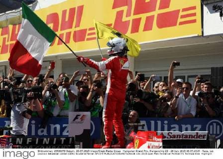 Hungarian Grand Prix, Hungaroring 23 - 26 July 2015 26.07.2015 - Race, 1st position Sebastian Vettel (GER) Scuderia Ferrari SF15-T 