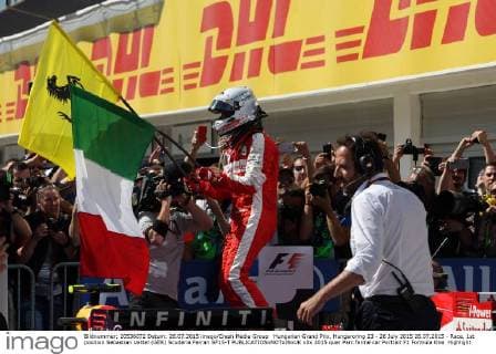 Hungarian Grand Prix, Hungaroring 23 - 26 July 2015 26.07.2015 - Race, 1st position Sebastian Vettel (GER) Scuderia Ferrari SF15-T 