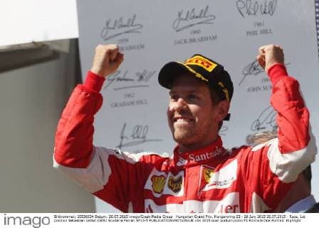 Hungarian Grand Prix, Hungaroring 23 - 26 July 2015 26.07.2015 - Race, 1st position Sebastian Vettel (GER) Scuderia Ferrari SF15-T 