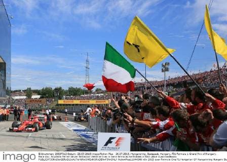 26.07.2015. Hungaroring, Budapest, Hungary. FIA Formula 1 Grand Prix of Hungary. Race day. Scuderia Ferrari driver Sebastian Vettel arrives in terra ferma as he finishes in first place xLeannexBoonx  ActionPlus11644046