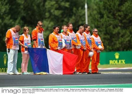 Gedenkminute Jules Bianchi, formula 1 GP, Ungarn in Budapest, 26.07.2015 Photo:mspb Julien Ramos Gedenkminute Jules Bianchi, F1 GP Ungarn