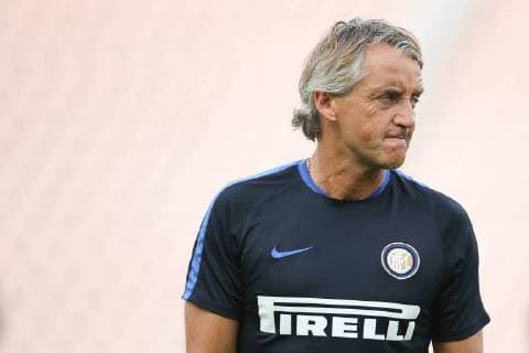 GUANGZHOU, CHINA - JULY 26: (CHINA OUT) Roberto Mancini, head coach of Inter Milan, takes part in a training session at Tianhe Sports Center ahead of the International Champions Cup football match between Inter Milan and Real Madrid on July 26, 2015 in Guangzhou, Guangdong Province of China.  CFP470816785 