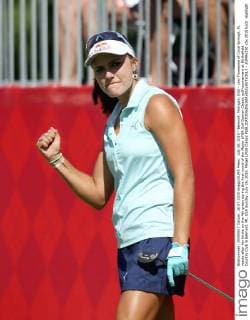 July 26, 2015 - Belmont, Michigan, USA - Lexi Thompson of Coral SpringS, FL reacts after her birdie on the 4th green during the final round of the Meijer LPGA Golf Damen Classic golf tournament at Blythefield Country Club in Belmont, MI, USA Sunday, July 26, 2015. Meijer LPGA Classic  - ZUMAn230
