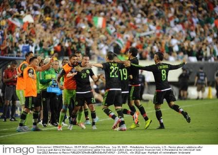 July 26, 2015 - Philadelphia, Pennsylvania, U.S - Mexico players celebrate after scoring a goal during the Gold Cup championship game The Gold Cup match played at Lincoln Financial Field in Philadelphia Pa CONCACAF Gold Cup 2015 Jamaica vs Mexico - ZUMArf1_