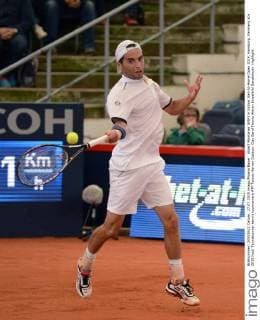 Albert Montanes (ESP) in Aktion. Bet-At-Home Open 2014, Hamburg, Germany