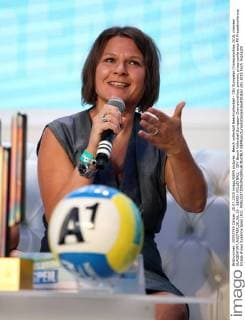 Beach volleyball Beachvolleyball - CEV European Championships 2015, preview KLAGENFURT,AUSTRIA,28.JUL.15 - BEACH VOLLEYBALL - CEV Beach Volleyball European Championships, preview, press conference PK Pressekonferenz Image shows Susanne Speil (A1). GEPAxpictures xDanielxGoetzhaber