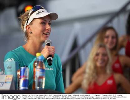 Beach volleyball Beachvolleyball - CEV European Championships 2015, preview KLAGENFURT,AUSTRIA,28.JUL.15 - BEACH VOLLEYBALL - CEV Beach Volleyball European Championships, preview, press conference PK Pressekonferenz Image shows Madelein Meppelink (NED). GEPAxpictures xDanielxGoetzhaber