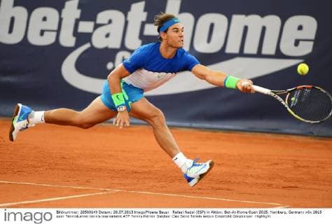 Rafael Nadal (ESP) in Aktion. Bet-At-Home Open 2015, Hamburg, Germany