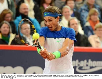 Rafael Nadal (ESP) in Aktion. Bet-At-Home Open 2015, Hamburg, Germany