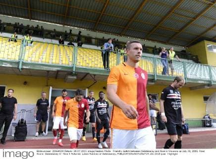 Friendly match between Galatasaray and Nice in Slovenia on July 28, 2015. Final Score: Galatasaray 0 - Nice 4 Pictured: Lukas Podolski of Galatasaray. 