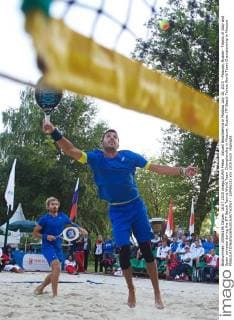 Aktuell Beachtennis in Moskau July 18, 2015 - Moscow, Russia - Teams of Italy and Spain compete during the ITF Beach Tennis World Team Championship in Moscow, Russia. ITF Beach Tennis World Team Championship in Moscow - ZUMAs132