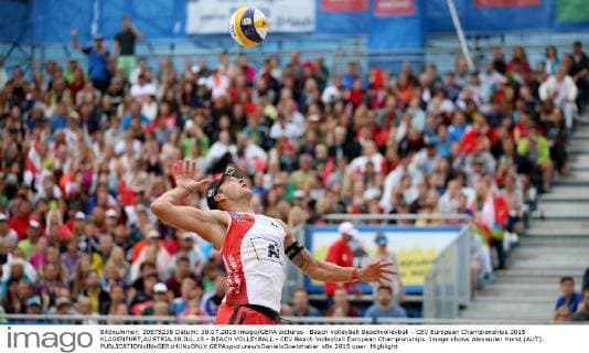 Beach volleyball Beachvolleyball - CEV European Championships 2015 KLAGENFURT,AUSTRIA,30.JUL.15 - BEACH VOLLEYBALL - CEV Beach Volleyball European Championships. Image shows Alexander Horst (AUT). GEPAxpictures xDanielxGoetzhaber