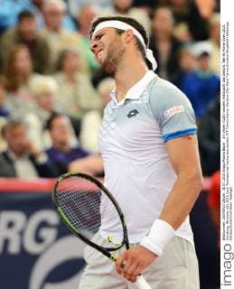 Jiri Vesely (CZE) verzieht enttäuscht das Gesicht. Bet-At-Home Open 2015, Hamburg, Germany