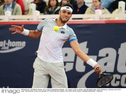 Jiri Vesely (CZE) in Aktion. Bet-At-Home Open 2015, Hamburg, Germany
