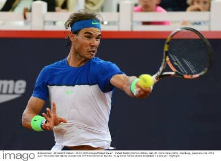Rafael Nadal (ESP) in Aktion. Bet-At-Home Open 2015, Hamburg, Germany