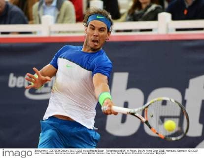 Rafael Nadal (ESP) in Aktion. Bet-At-Home Open 2015, Hamburg, Germany