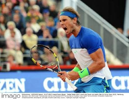 Rafael Nadal (ESP) macht die Faust und jubelt. Bet-At-Home Open 2015, Hamburg, Germany