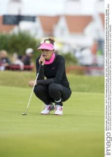 30.07.2015. Turnberry, Scotland. Ricoh Womens British Open Golf Day 1. Michelle Wie on the 18th green lining up her putt xLorrainexHillx  ActionPlus11645063