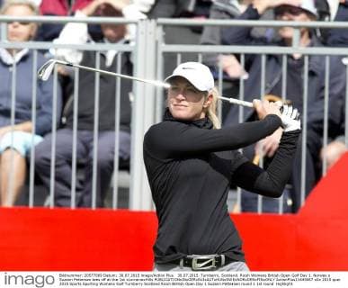 30.07.2015. Turnberry, Scotland. Ricoh Womens British Open Golf Day 1. Norway s Suzann Pettersen tees off at the 1st xLorrainexHillx  ActionPlus11645067