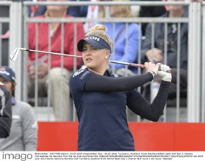 30.07.2015. Turnberry, Scotland. Ricoh Womens British Open Golf Day 1. Charley Hull watches her tee shot from the 1st hole xLorrainexHillx  ActionPlus11645070