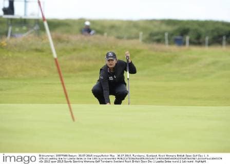 30.07.2015. Turnberry, Scotland. Ricoh Womens British Open Golf Day 1. A difficult putting line for Lizette Salas on the 18th xLorrainexHillx  ActionPlus11645079