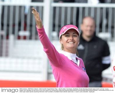 30.07.2015. Turnberry, Scotland. Ricoh Womens British Open Golf round 1. A very happy Amy Boulden at the end of her first round xLorrainexHillx  ActionPlus11645114