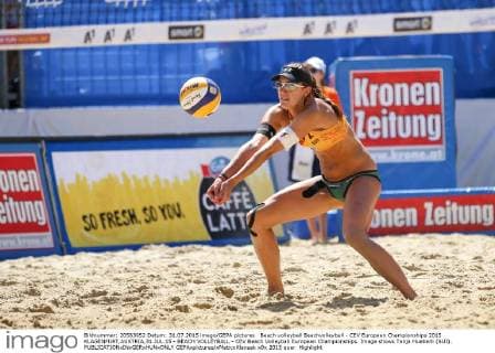 Beach volleyball Beachvolleyball - CEV European Championships 2015 KLAGENFURT,AUSTRIA,31.JUL.15 - BEACH VOLLEYBALL - CEV Beach Volleyball European Championships. Image shows Tanja Hueberli (SUI). GEPAxpictures xMaticxKlansek