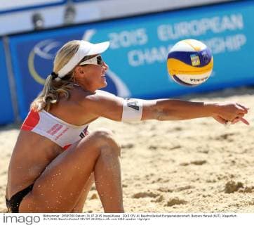 2015 CEV A1 Beachvolleyball Europameisterschaft. Barbara Hansel (AUT). Klagenfurt, 31.7.2015.