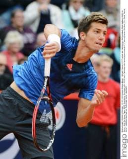 Aktuell Tennis, ATP Turnier am Hamburger Rothenbaum Aljaz Bedene (GBR) in Aktion. Bet-At-Home Open 2015, Hamburg, Germany