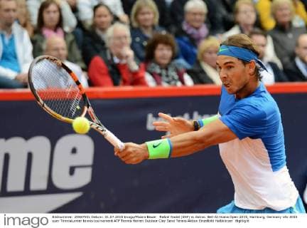 Rafael Nadal (ESP) in Aktion. Bet-At-Home Open 2015, Hamburg, Germany