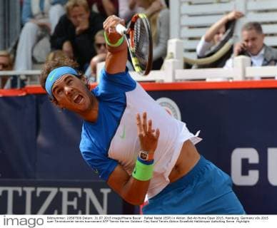 Rafael Nadal (ESP) in Aktion. Bet-At-Home Open 2015, Hamburg, Germany