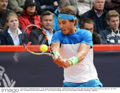 Rafael Nadal (ESP) in Aktion. Bet-At-Home Open 2015, Hamburg, Germany