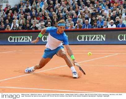 Rafael Nadal (ESP) in Aktion. Bet-At-Home Open 2015, Hamburg, Germany