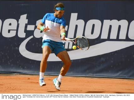 Rafael Nadal (ESP) in Aktion. Bet-At-Home Open 2015, Hamburg, Germany