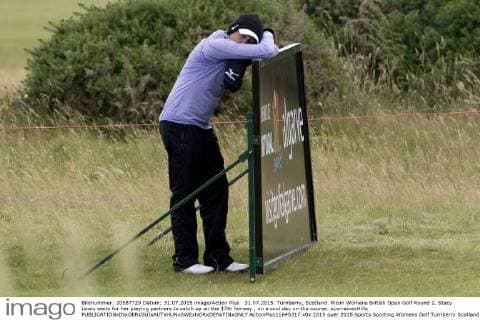 31.07.2015. Turnberry, Scotland. Ricoh Womens British Open Golf Round 2. Stacy Lewis waits for her playing partners to catch up on the 17th fairway , on a cool day on the course. xLorrainexHillx  ActionPlus11645317