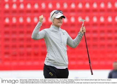31.07.2015. Turnberry, Scotland. Ricoh Womens British Open Golf Round 2. Delight for Anna Nordqvist for her putt on the 18th , on a cool day on the course. xLorrainexHillx  ActionPlus11645345