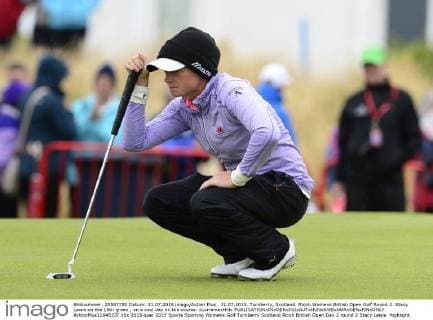 31.07.2015. Turnberry, Scotland. Ricoh Womens British Open Golf Round 2. Stacy Lewis on the 18th green , on a cool day on the course. xLorrainexHillx  ActionPlus11645337