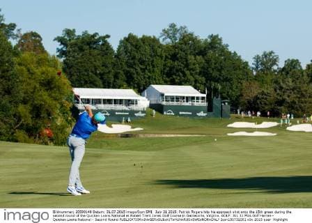 July 31 2015: Patrick Rogers hits his approach shot onto the 15th green during the second round of the Quicken Loans National at Robert Trent Jones Golf Course in Gainesville, Virginia. GOLF: JUL 31 PGA Golf Herren - Quicken Loans National - Second Round Icon150731002 EDITORIAL USE ONLY