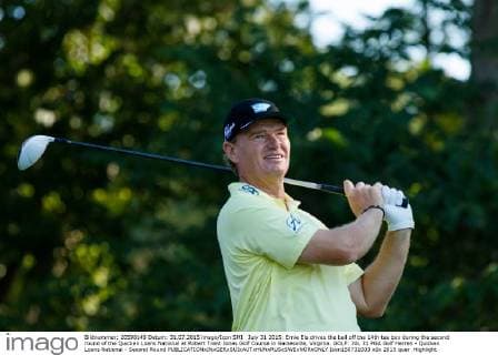July 31 2015: Ernie Els drives the ball off the 14th tee box during the second round of the Quicken Loans National at Robert Trent Jones Golf Course in Gainesville, Virginia. GOLF: JUL 31 PGA Golf Herren - Quicken Loans National - Second Round Icon150731003 EDITORIAL USE ONLY
