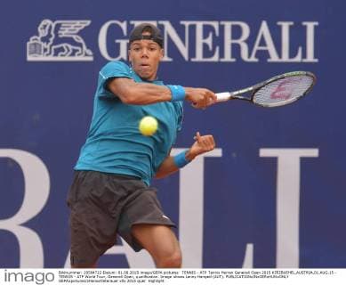 TENNIS - ATP Tennis Herren Generali Open 2015 KITZBUEHEL,AUSTRIA,01.AUG.15 - TENNIS - ATP World Tour, Generali Open, qualification. Image shows Lenny Hampel (AUT). GEPAxpictures xHansxOsterauer