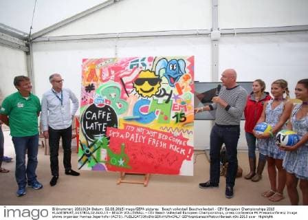 Beach volleyball Beachvolleyball - CEV European Championships 2015 KLAGENFURT,AUSTRIA,02.AUG.15 - BEACH VOLLEYBALL - CEV Beach Volleyball European Championships, press conference PK Pressekonferenz Image shows organizer Hannes Jagerhofer (ACTS). GEPAxpictures xMaticxKlansek