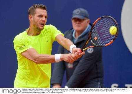 TENNIS - ATP Tennis Herren Generali Open 2015 KITZBUEHEL,AUSTRIA,02.AUG.15 - TENNIS - ATP World Tour, Generali Open, qualification. Image shows Paul-Henri Mathieu (FRA). GEPAxpictures xHansxOsterauer